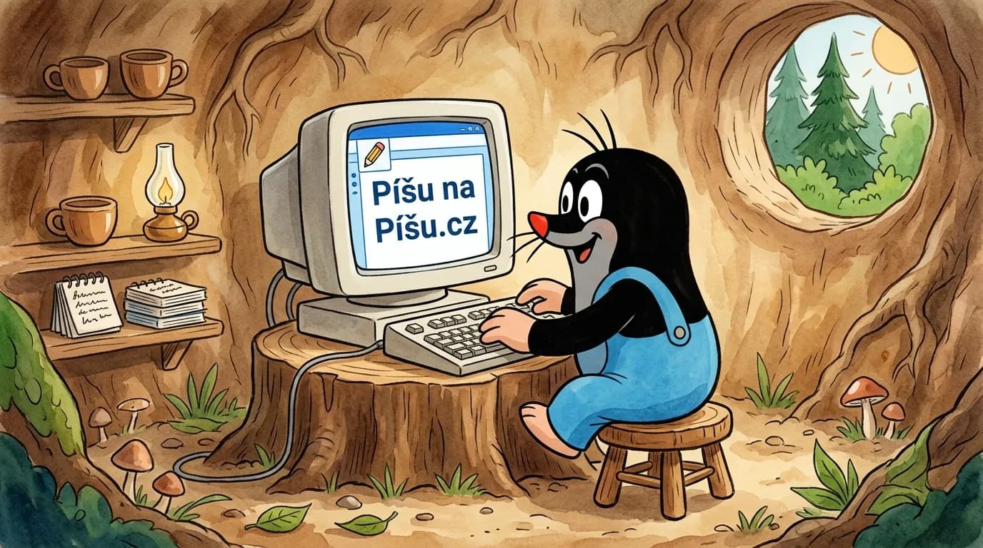 Ilustrace krtečka vygenerovaná pro článek